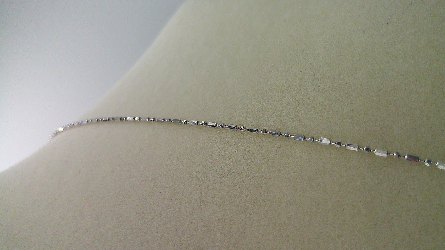 14k white gold chain | thin bead chain | 18 inches