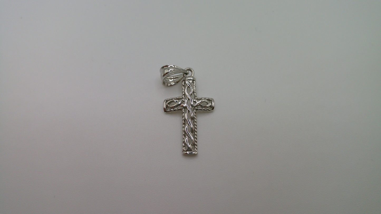 14k white gold cross pendant | crucifix | 1.0g