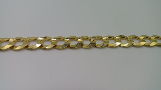14k yellow gold flat Cuban link bracelet | 8 inches
