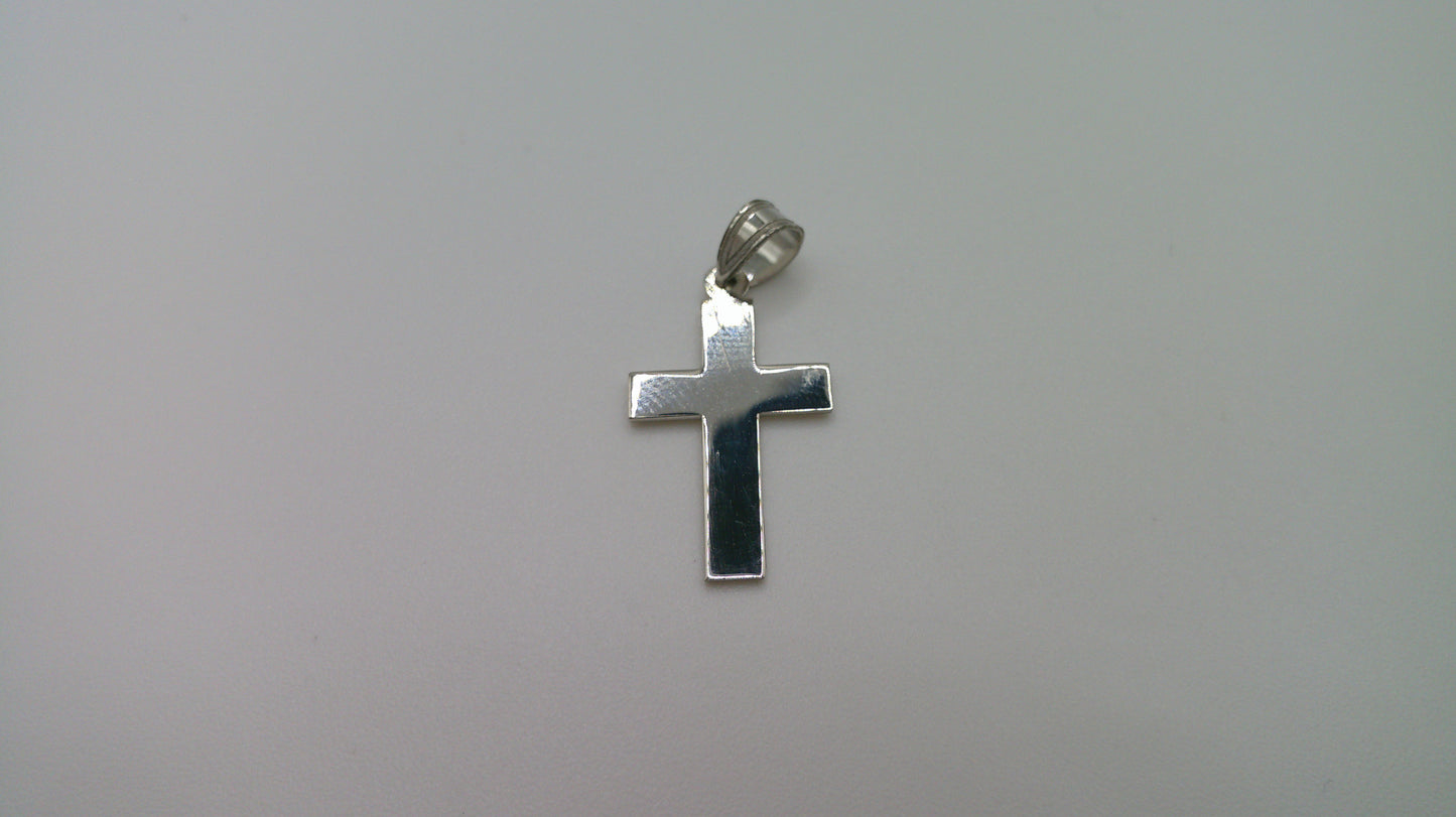 14k white gold cross pendant | crucifix | 0.9g