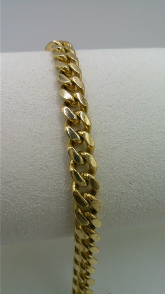 14k gold solid Miami Cuban link bracelet | 8.5 inches
