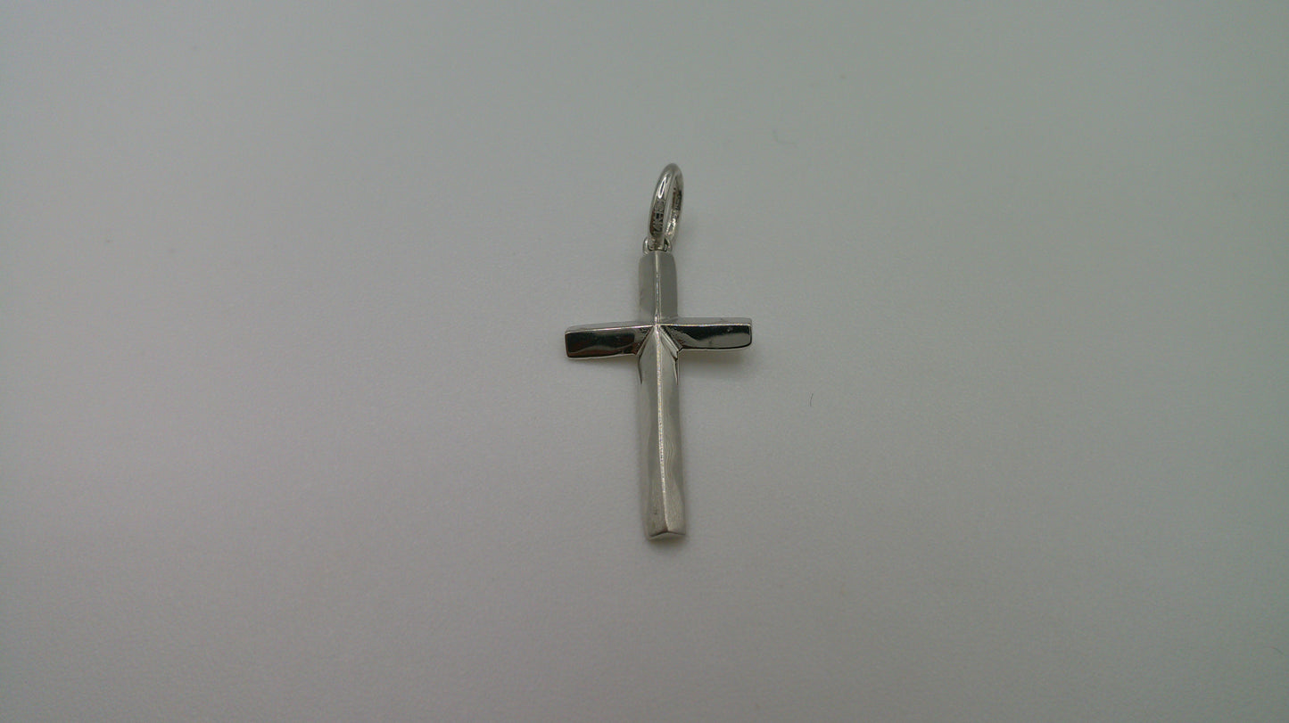 14k white gold cross pendant | crucifix | 0.7g