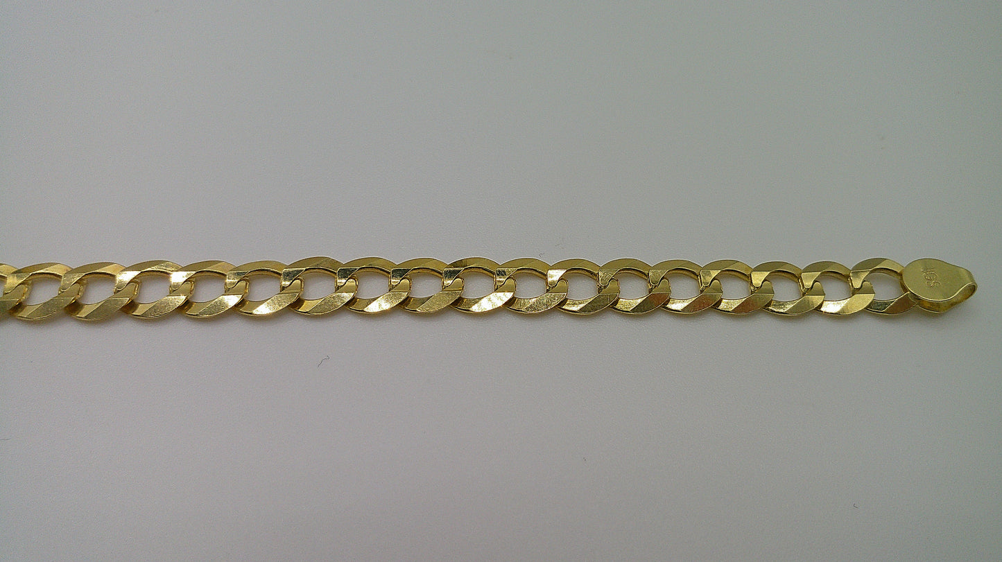 14k yellow gold flat Cuban link bracelet | 8 inches