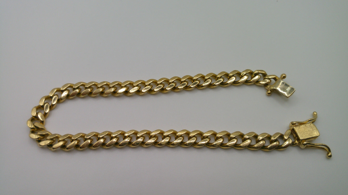 14k gold solid Miami Cuban link bracelet | 8.5 inches