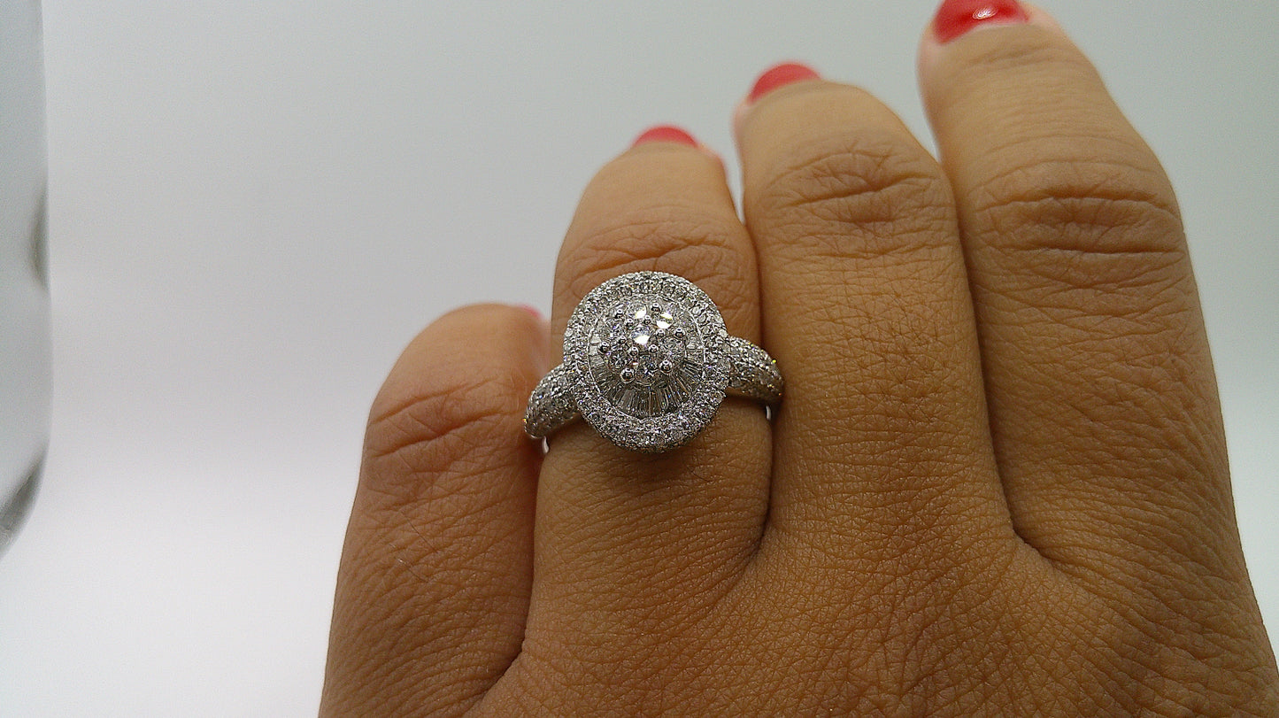 18k white gold Diamond engagement ring | 1.55 carat | size 6.75