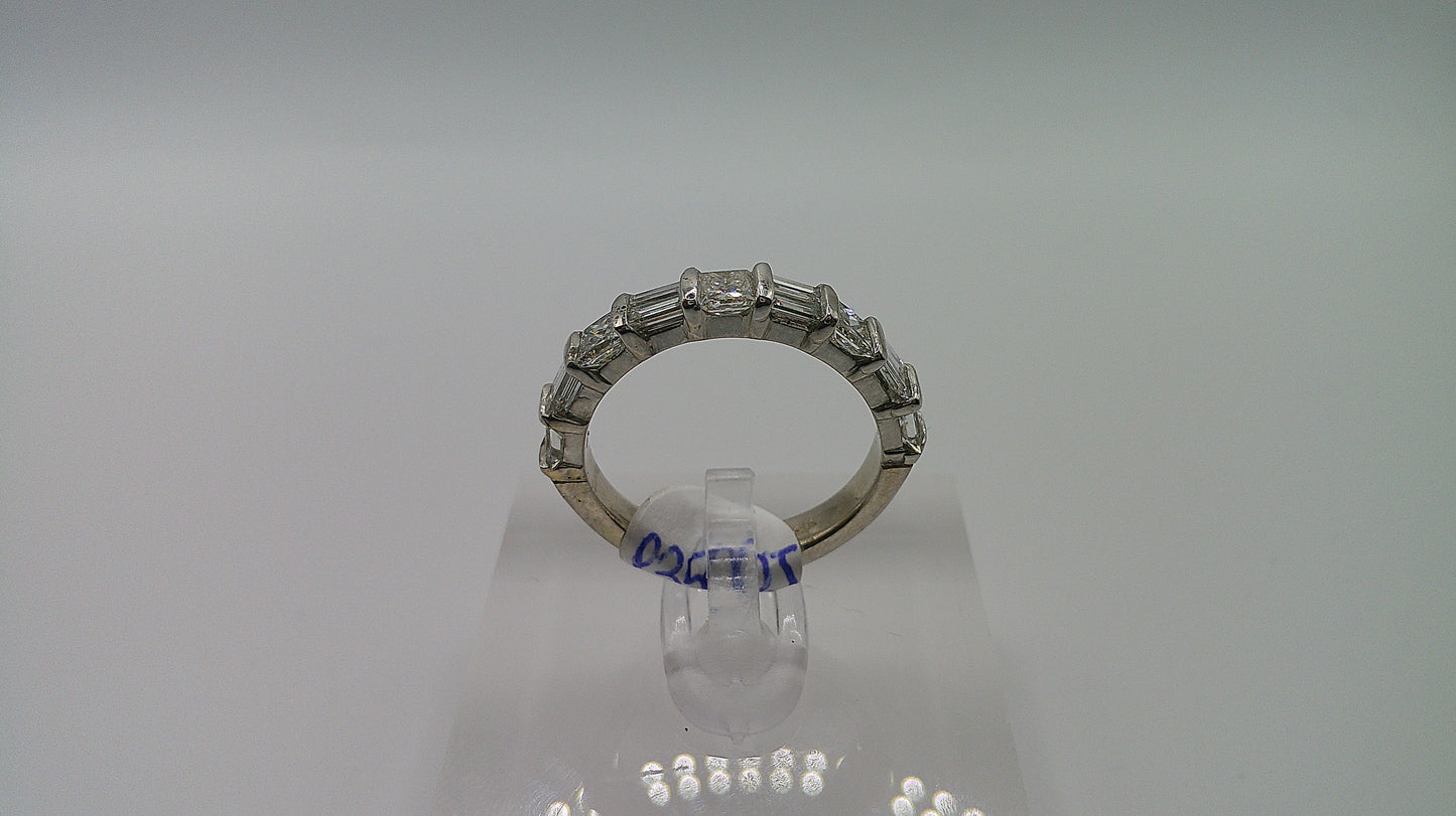 14k gold diamond ring | white gold | baguette with princess cut diamond design | 1.5 ct | size 7.5