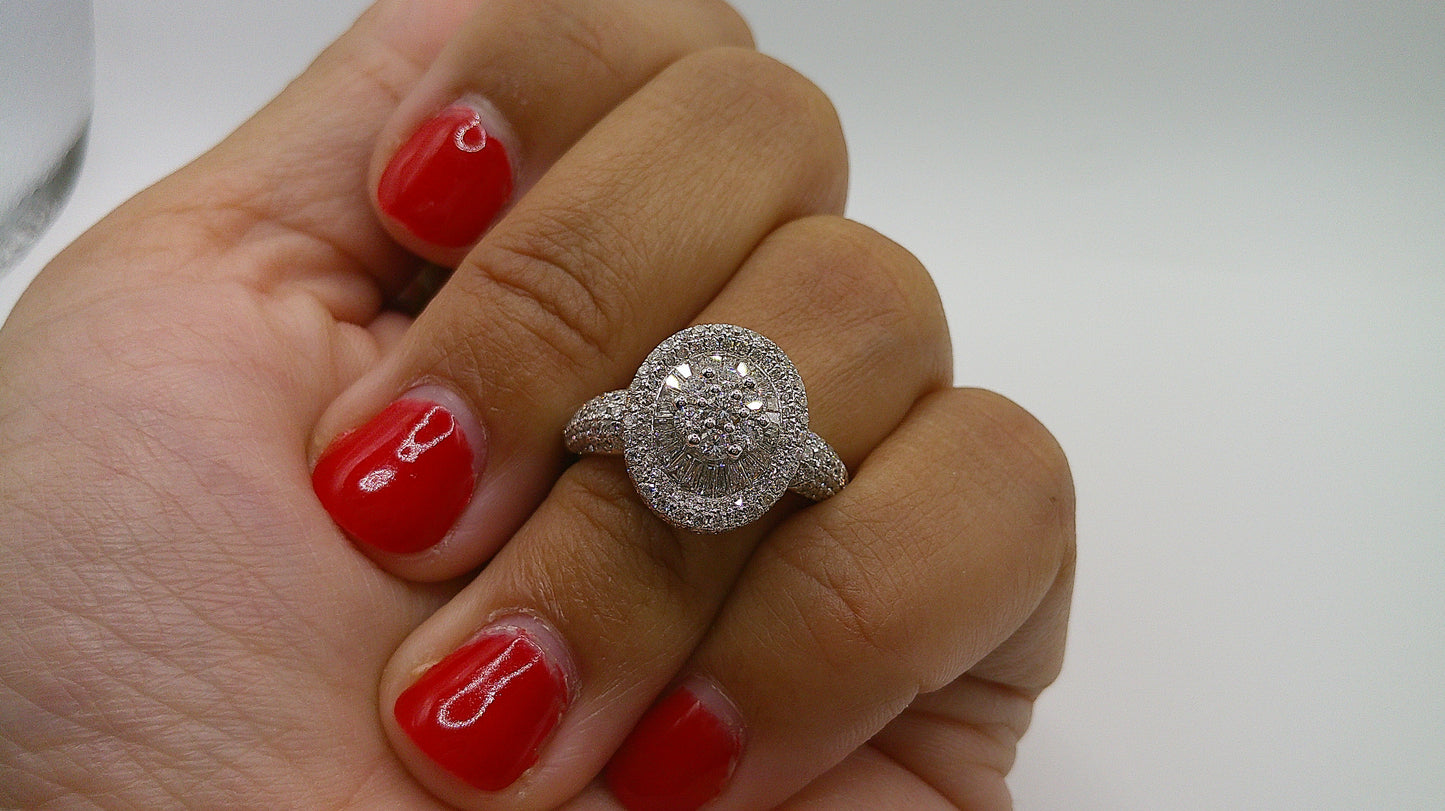 18k white gold Diamond engagement ring | 1.55 carat | size 6.75