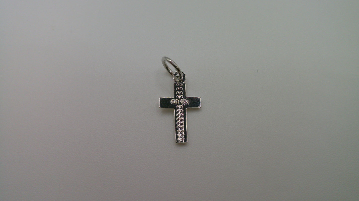14k white gold cross pendant | crucifix | 0.5g