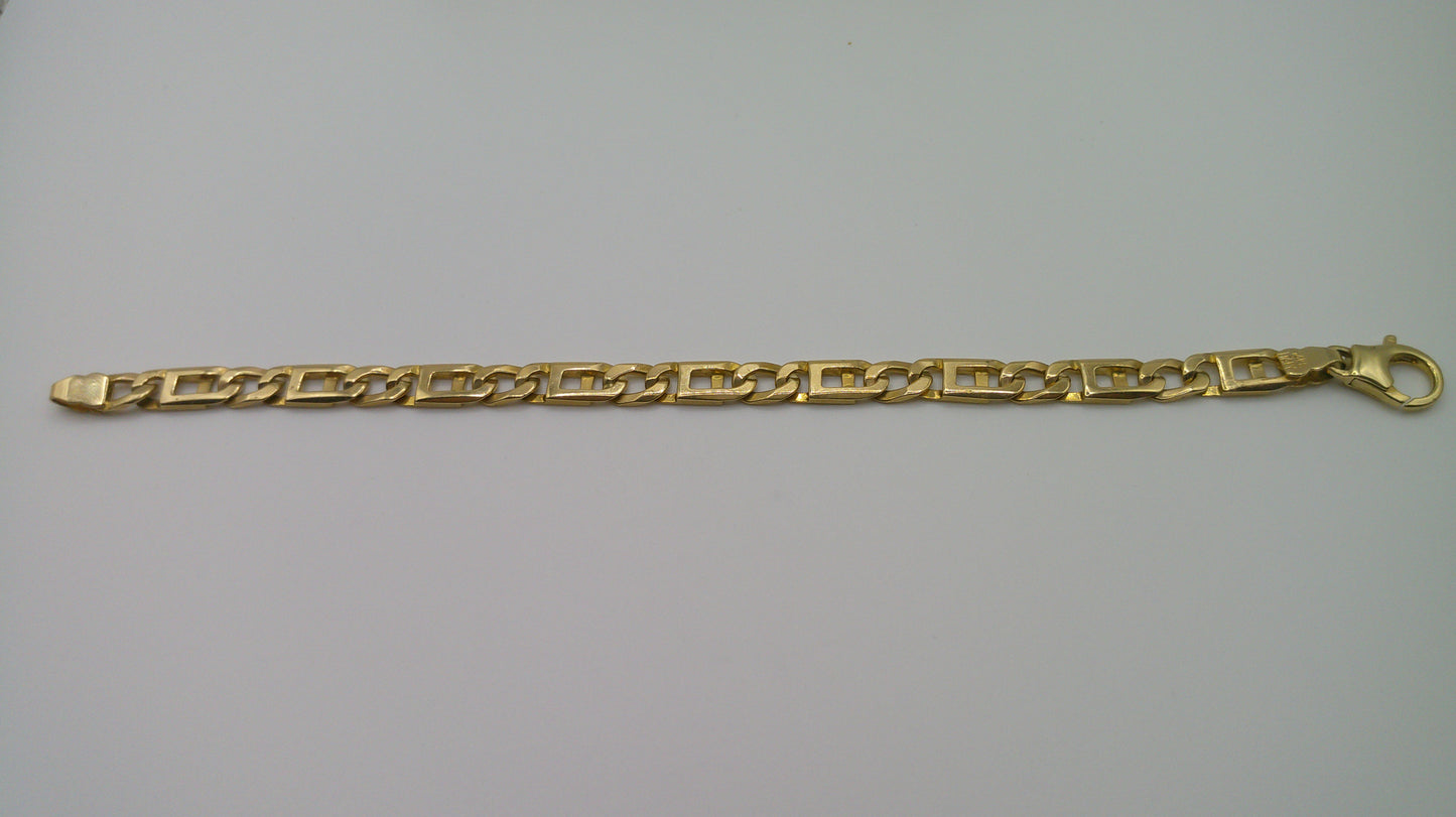 14k gold fancy link bracelet | 8mm | 8 inches