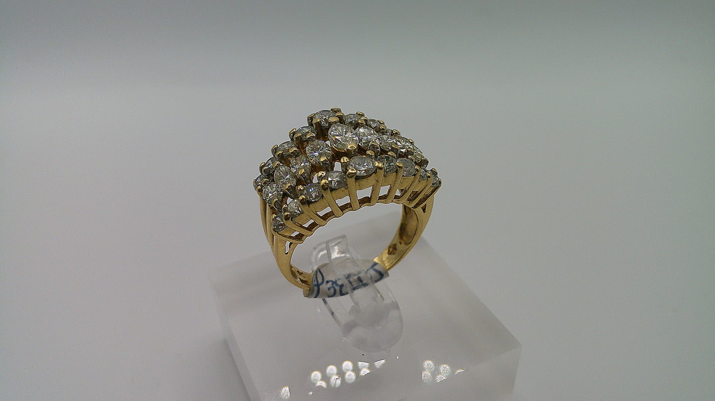 14k gold diamond ring | yellow gold | royal crown design | 2 ct | size 7.5