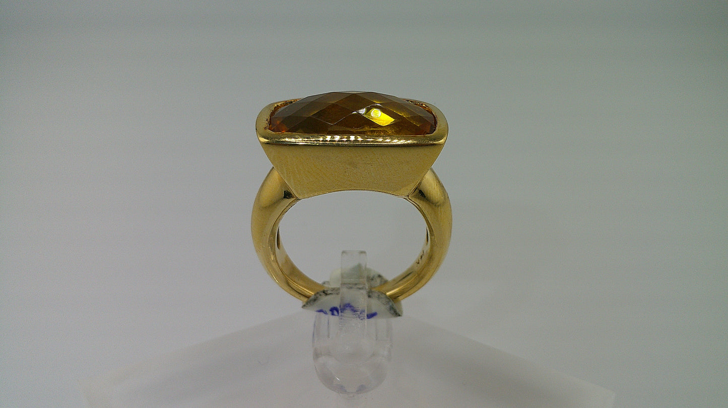 14k gold ring with amber stone | size 7