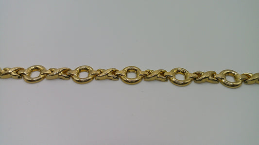 14k yellow gold open link bracelet | 7.25 inches