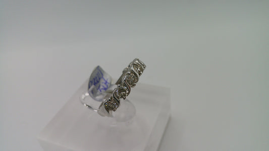 14k gold diamond ring | white gold | tennis design | .75 | size 7