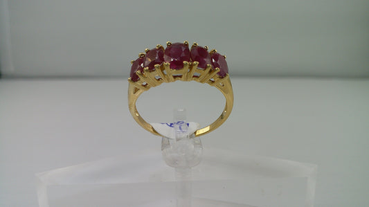 14k gold ring with five rubies | size 10