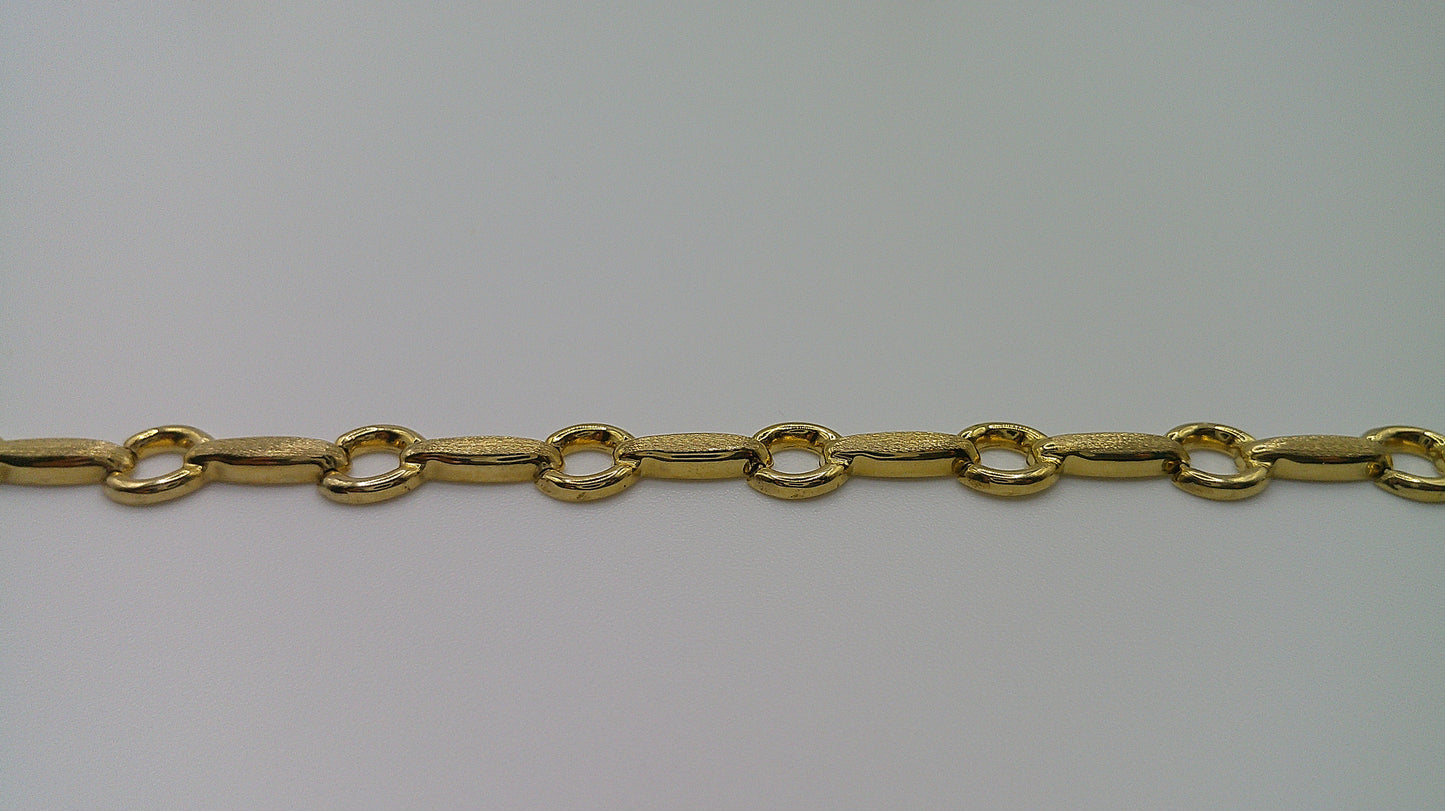14k gold open link bracelet | 7.25 inches