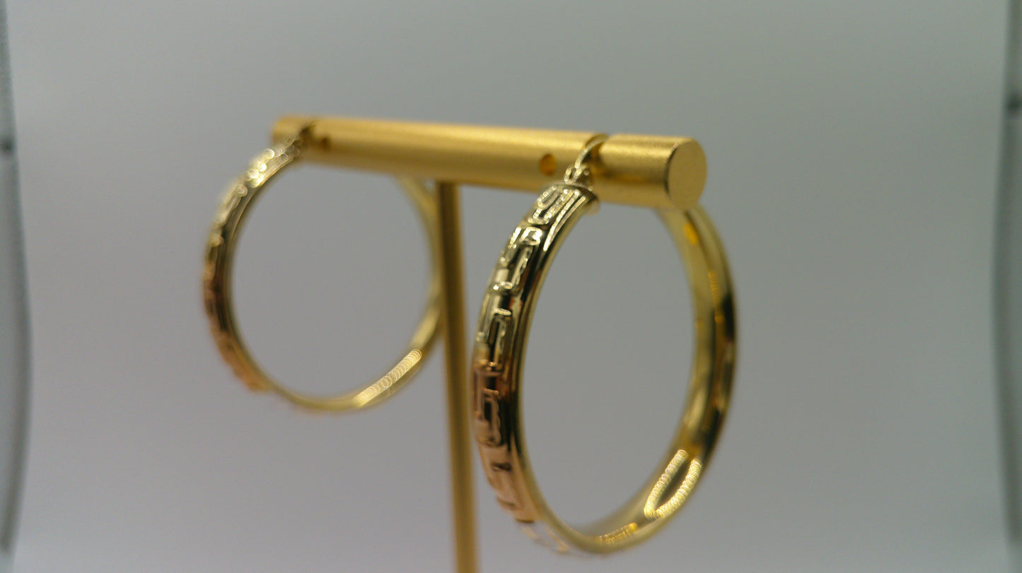 14k tricolor gold | Greek key | 5mm