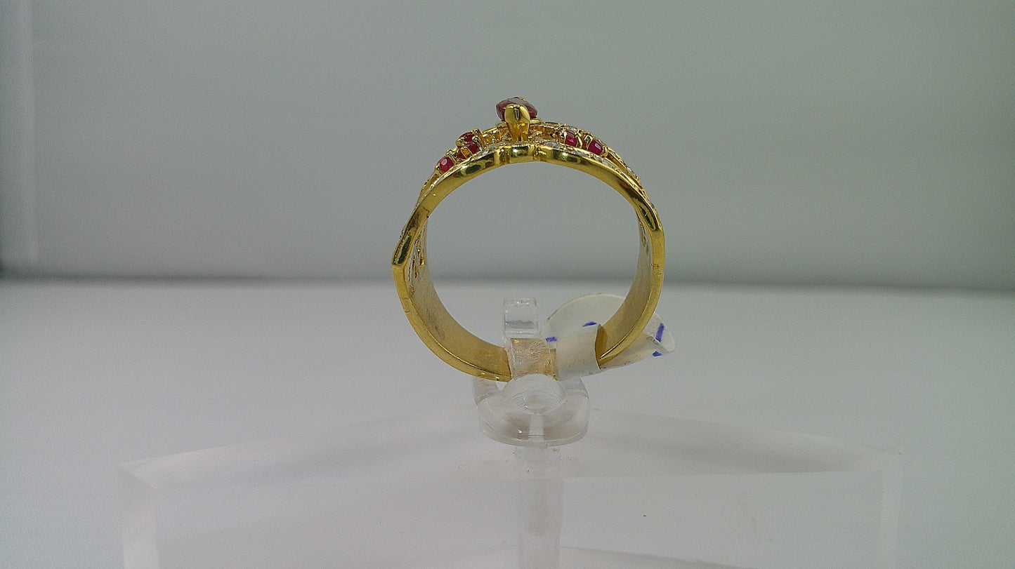 14k gold ring with diamonds and rubies | .40 carat | size 8.75