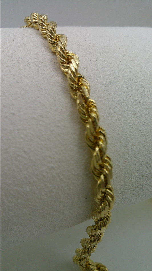 14k gold rope bracelet | 6.75 inches