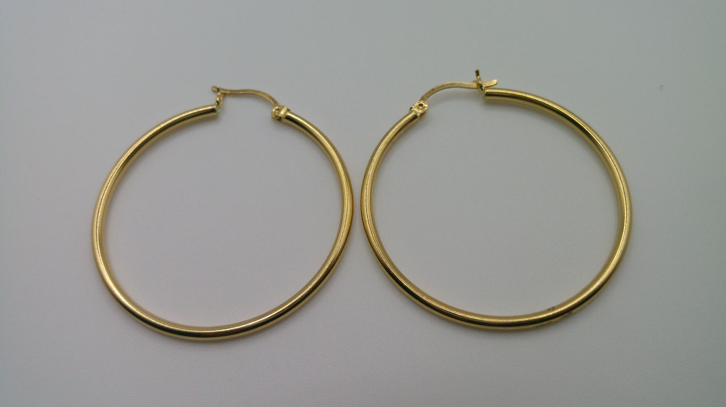 14k yellow gold | classic hoop | 1.5mm | 1.5 inch wide