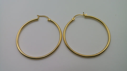 14k yellow gold | classic hoop | 1.5mm | 1.5 inch wide