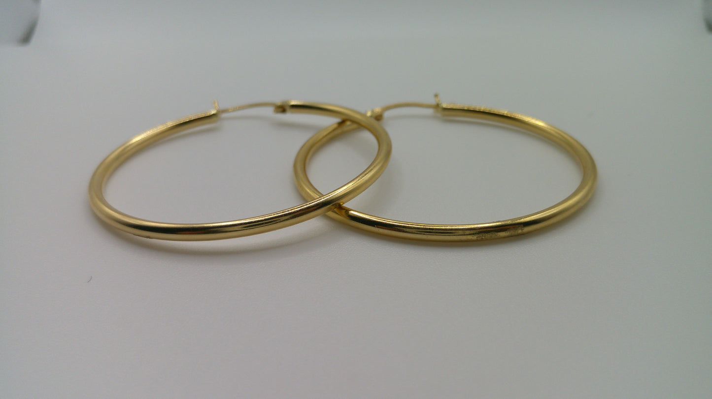 14k yellow gold | classic hoop | 1.5mm | 1.5 inch wide
