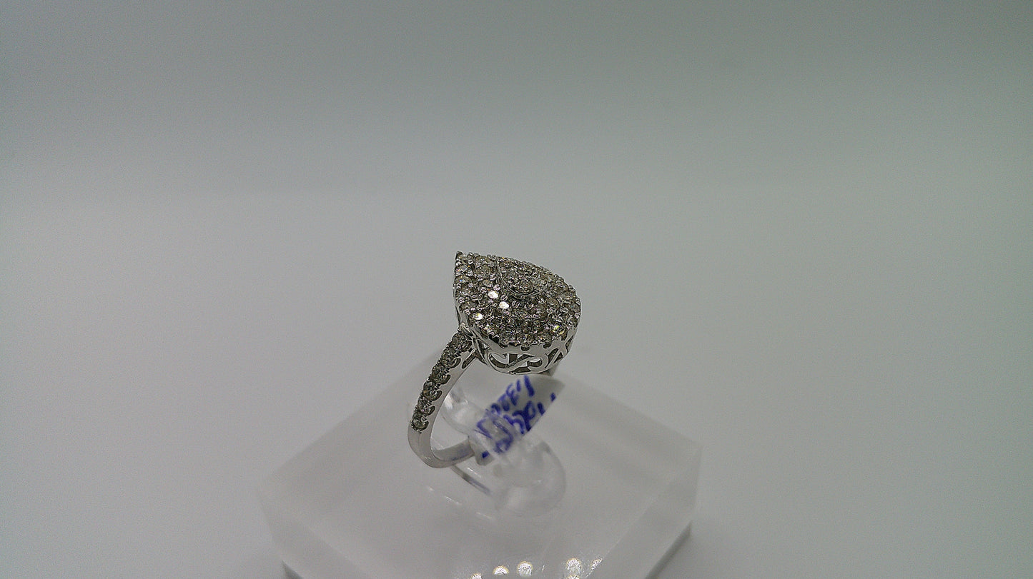 14k gold diamond ring | white gold | 1.32ct | size 7.25 | cluster design