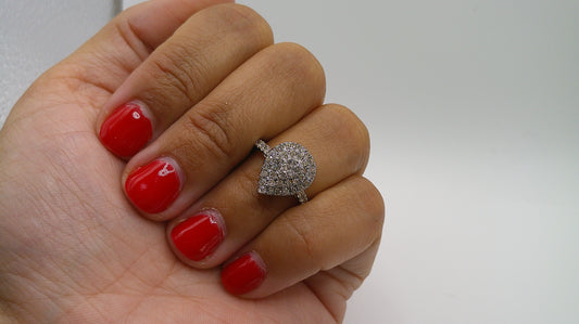 14k gold diamond ring | white gold | 1.32ct | size 7.25 | cluster design