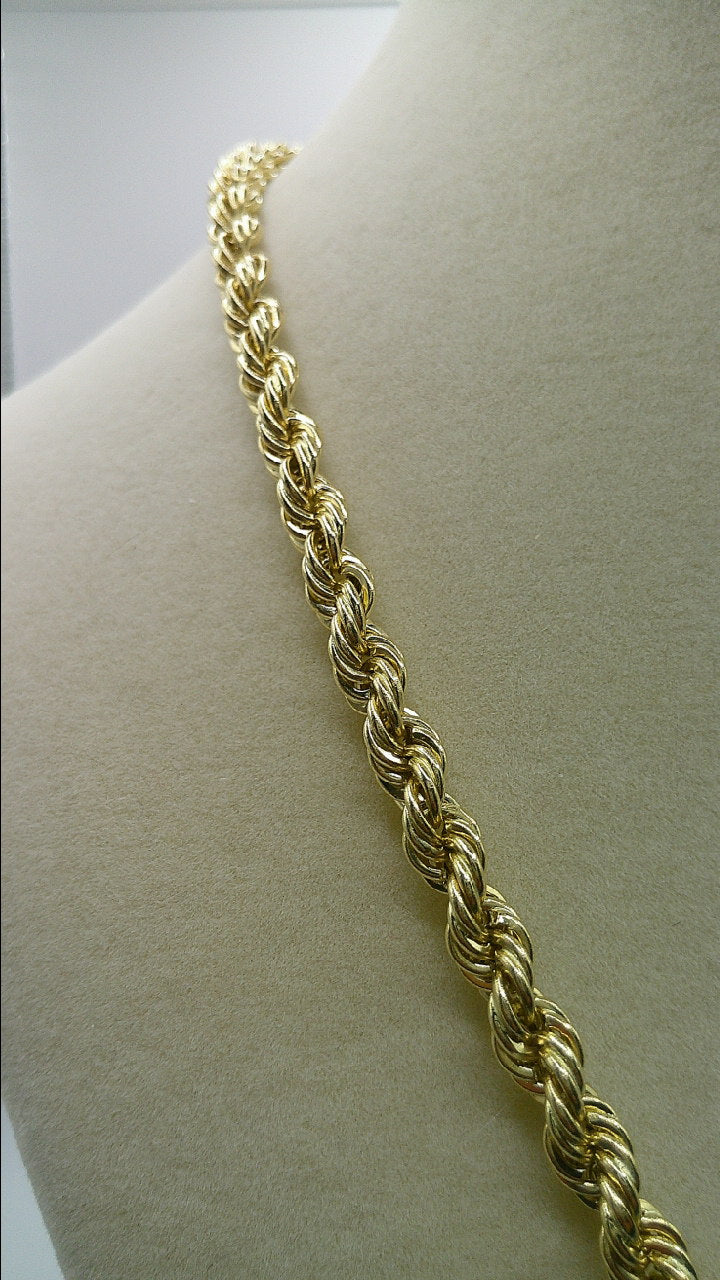 semi-solid rope chain | diamond cut | 14k gold | 18 inches length