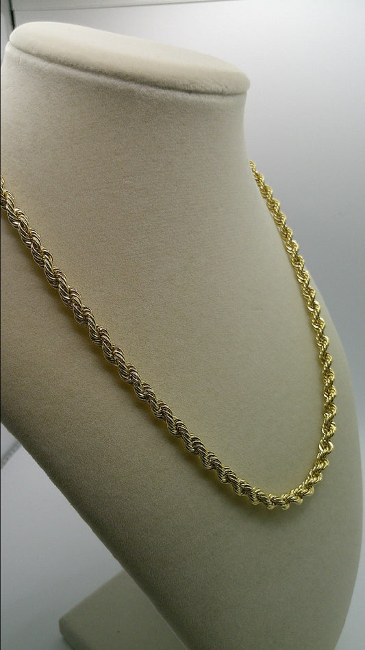 semi-solid rope chain | diamond cut | 14k gold | 18 inches length