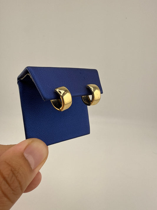 14k yellow gold huggie earrings