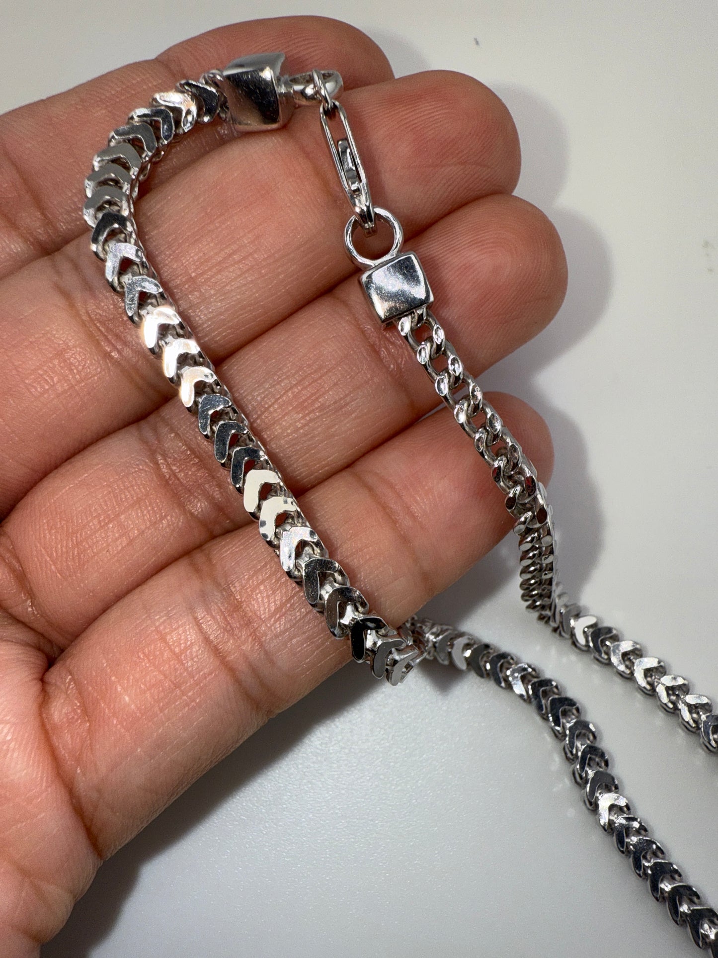 Sterling Silver 3mm Franco Chain - Rhodium