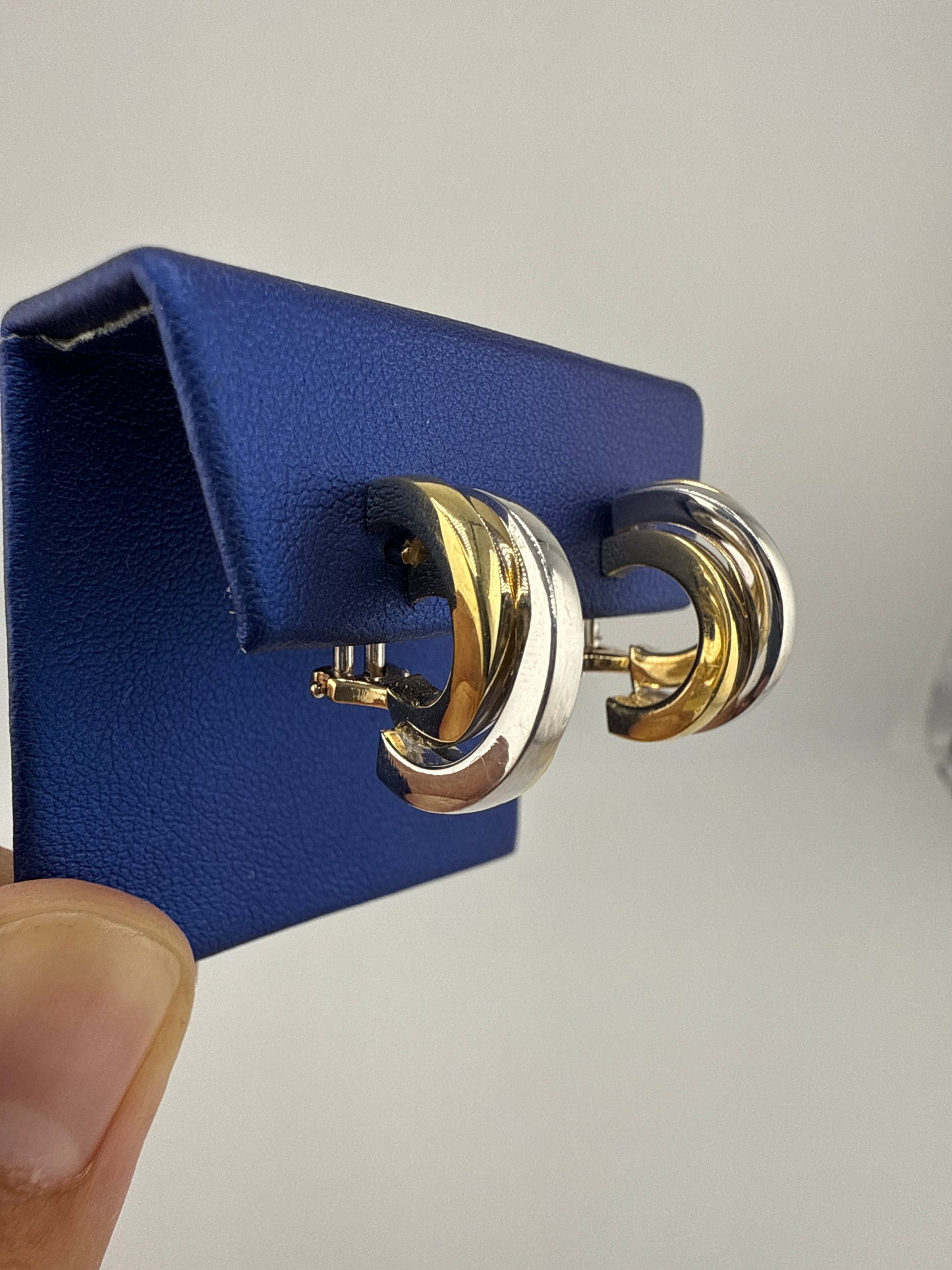 14k two-toned Huggie Earrings