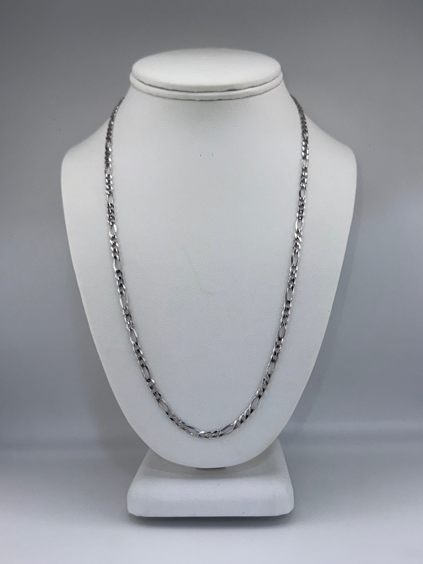 14k white gold Figaro link chain | 22 inches