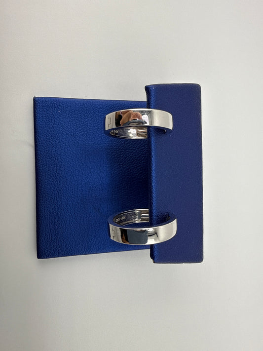 14k white gold huggie earrings | thin, solid design