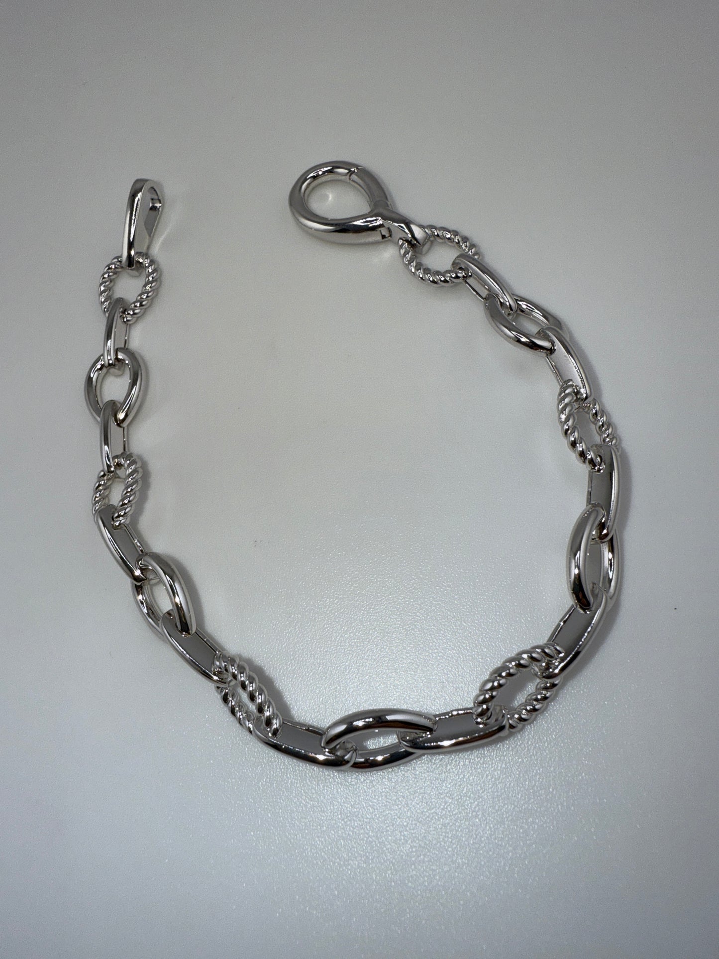 Sterling Silver Alternating Link Bracelet