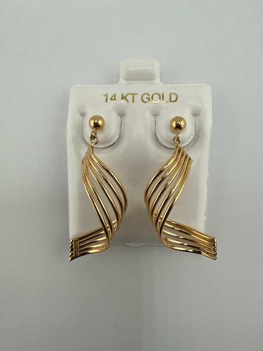 14k Yellow Gold Dangle Posts