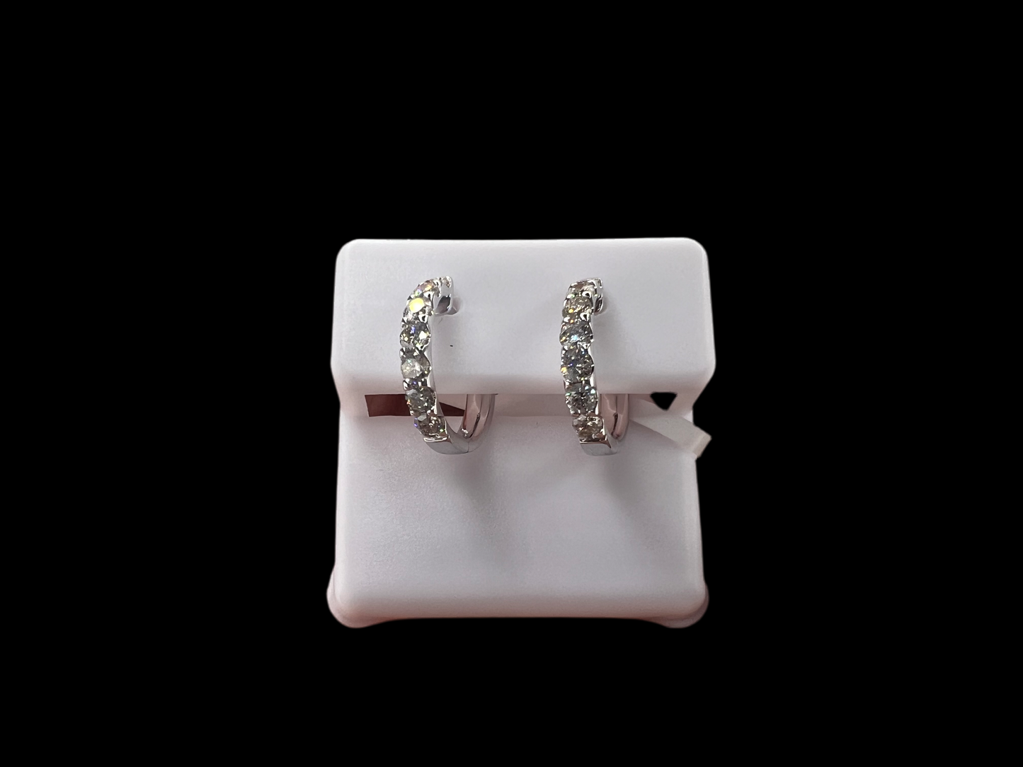 14k diamond huggie earrings | 0.95 ct diamonds