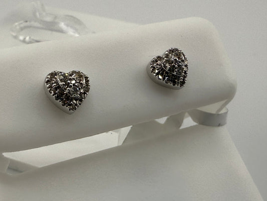 14k gold diamond earrings | 0.18 ct diamonds | screwback
