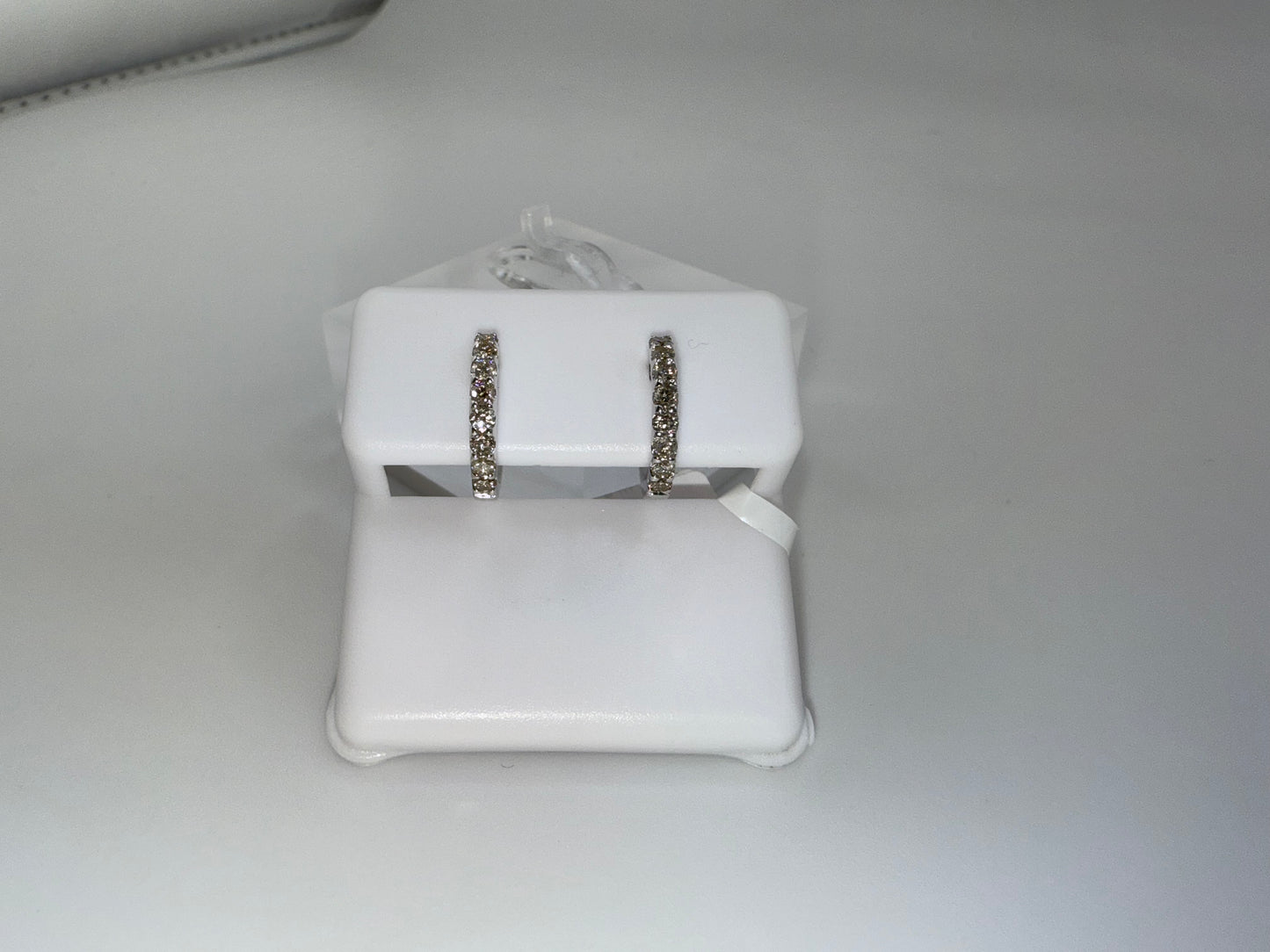 14k gold diamond huggie earrings | 0.41 ct diamonds