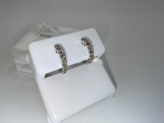 14k gold diamond huggie earrings | 0.41 ct diamonds