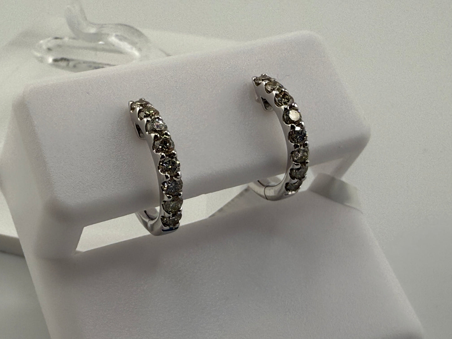 14k gold diamond huggie earrings | 0.41 ct diamonds