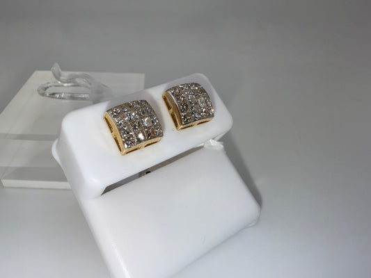 14k gold diamond earrings | 1.50 ct diamonds | screwback