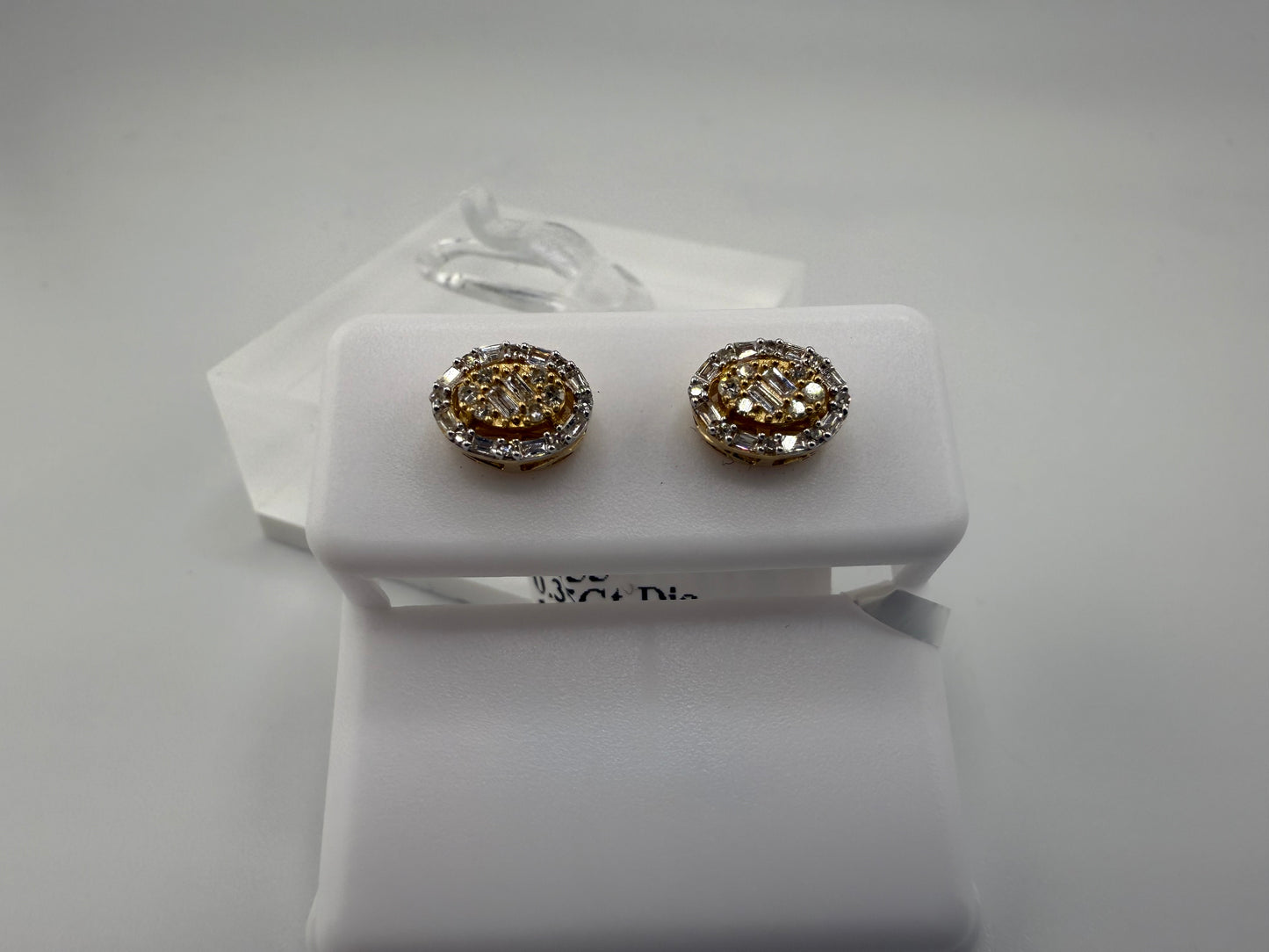 14k gold diamond earrings | 0.35 ct diamonds | screwback