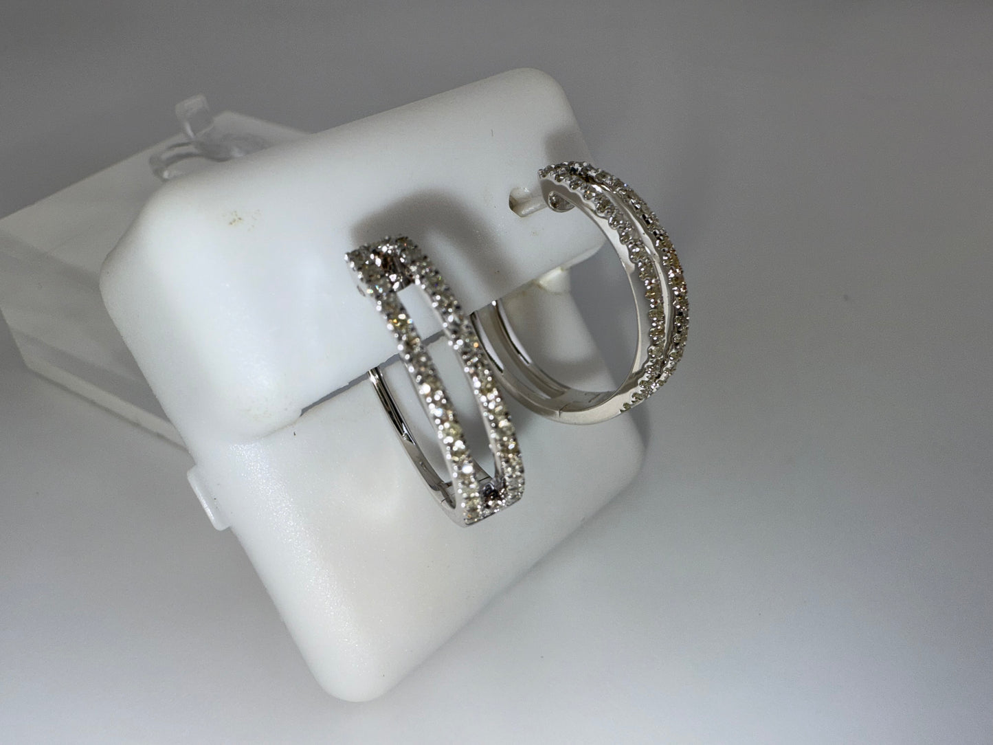 14k gold diamond huggie earrings | 0.37 ct diamond