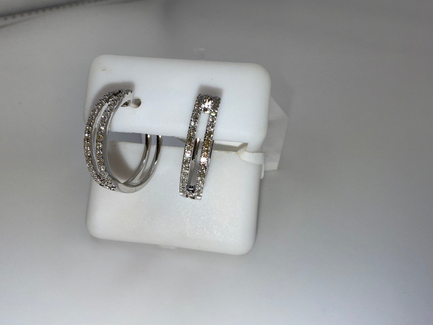 14k gold diamond huggie earrings | 0.37 ct diamond