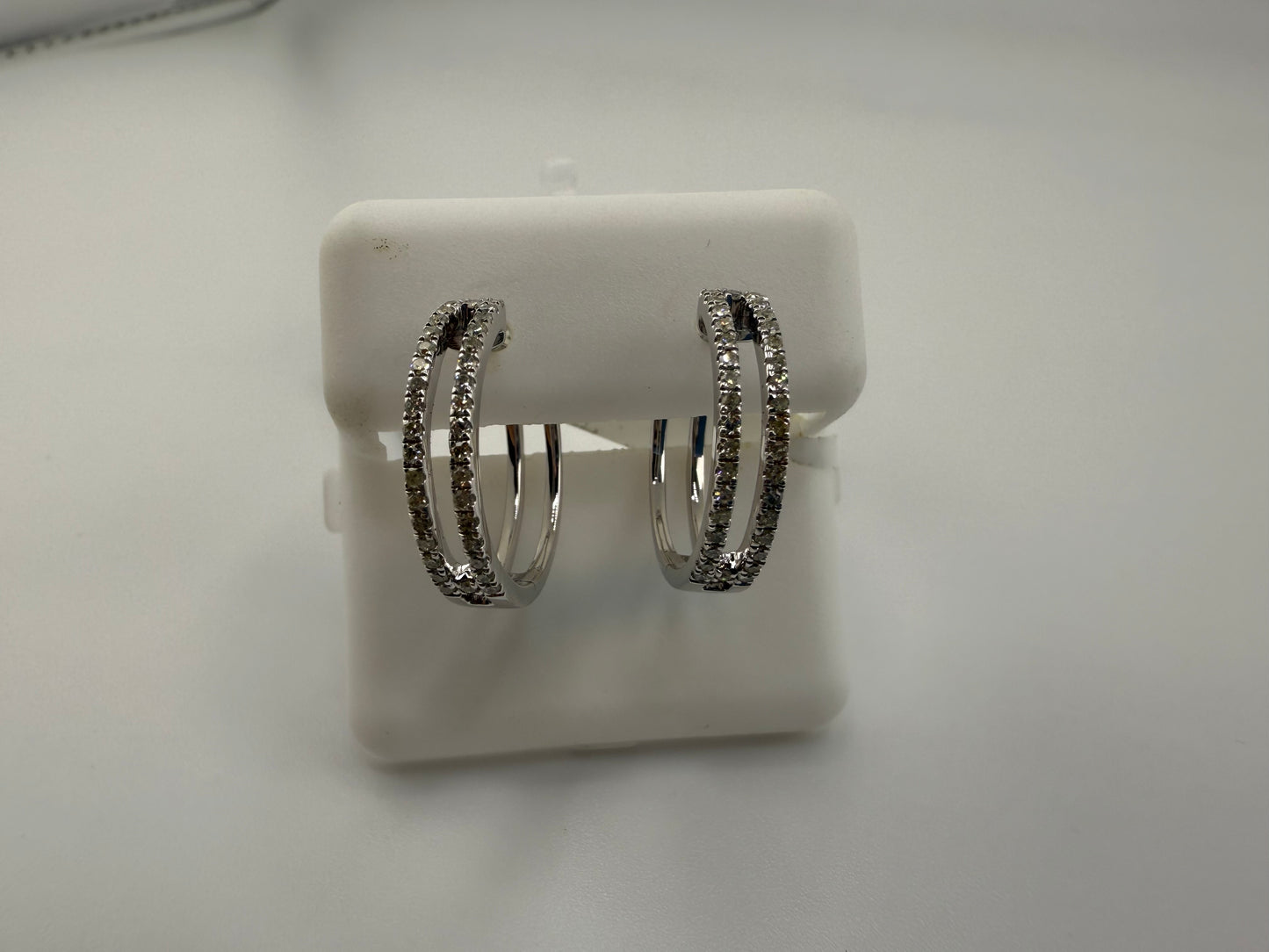 14k gold diamond huggie earrings | 0.37 ct diamond