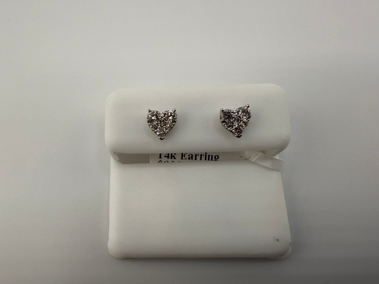 14k gold diamond heart earring | 0.44 ct diamond | screwback