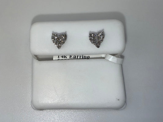 14k gold diamond heart earring | 0.44 ct diamond | screwback