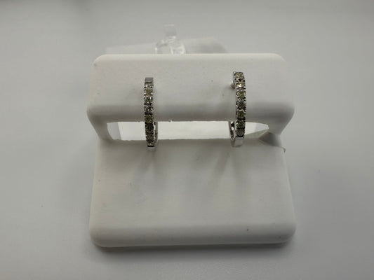 14k diamond huggie earrings | 0.25 ct diamonds