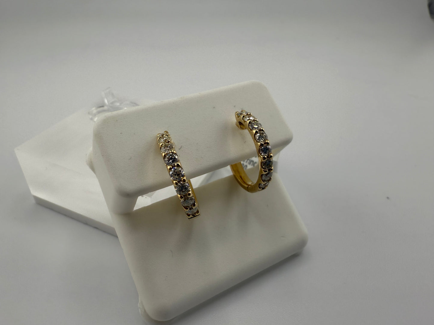 14k gold diamond huggie earring | 0.75 ct diamonds